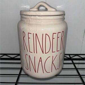 Rae Dunn Reindeer Snacks Canister